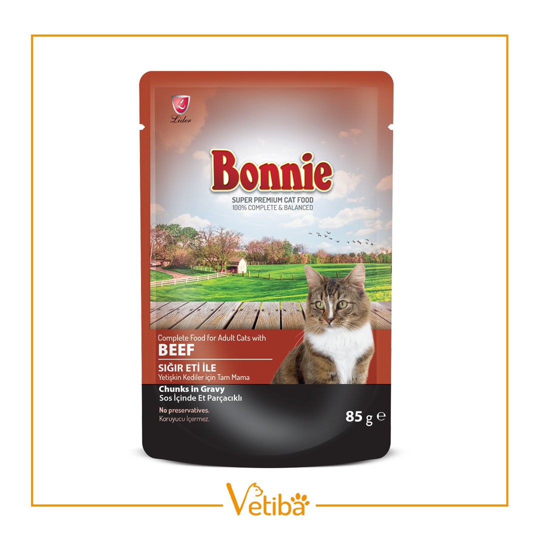 Bonnie Dana Etli Jelly Yetişkin Kedi Yaş Maması 85 gr - STD