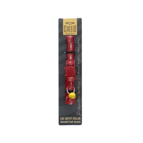 Cattie Desenli Kedi Boyun Tasması Kırmızı 1X15-25Cm - STD