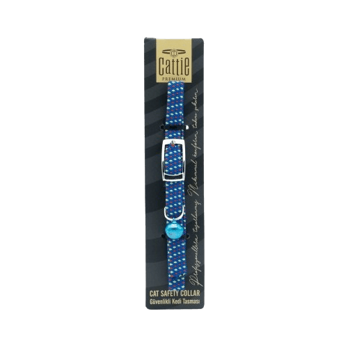 Cattie Lastikli Kedi Boyun Tasması Mavi 1X20-30Cm - STD