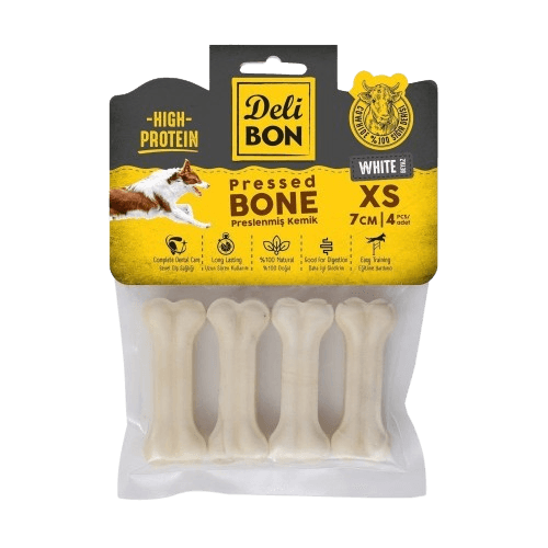 Delibon Deri Pres Kemik 7Cm Xs Boy 4Lü Paket Beyaz 7Cmx4Ad. - STD