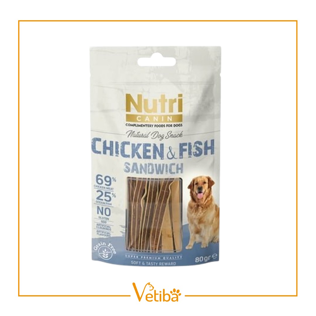 Nutri Canin Tahılsız Tavuklu Ve Balıklı Köpek Ödül Maması 80 gr - STD
