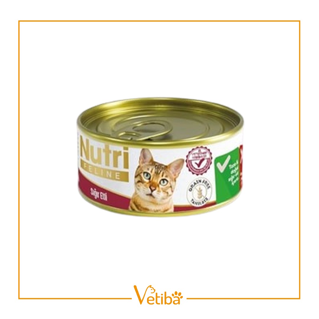 Nutri Feline Tahılsız Sığır Etli Tahılsız Yetişkin Kedi Konservesi 85 gr - STD