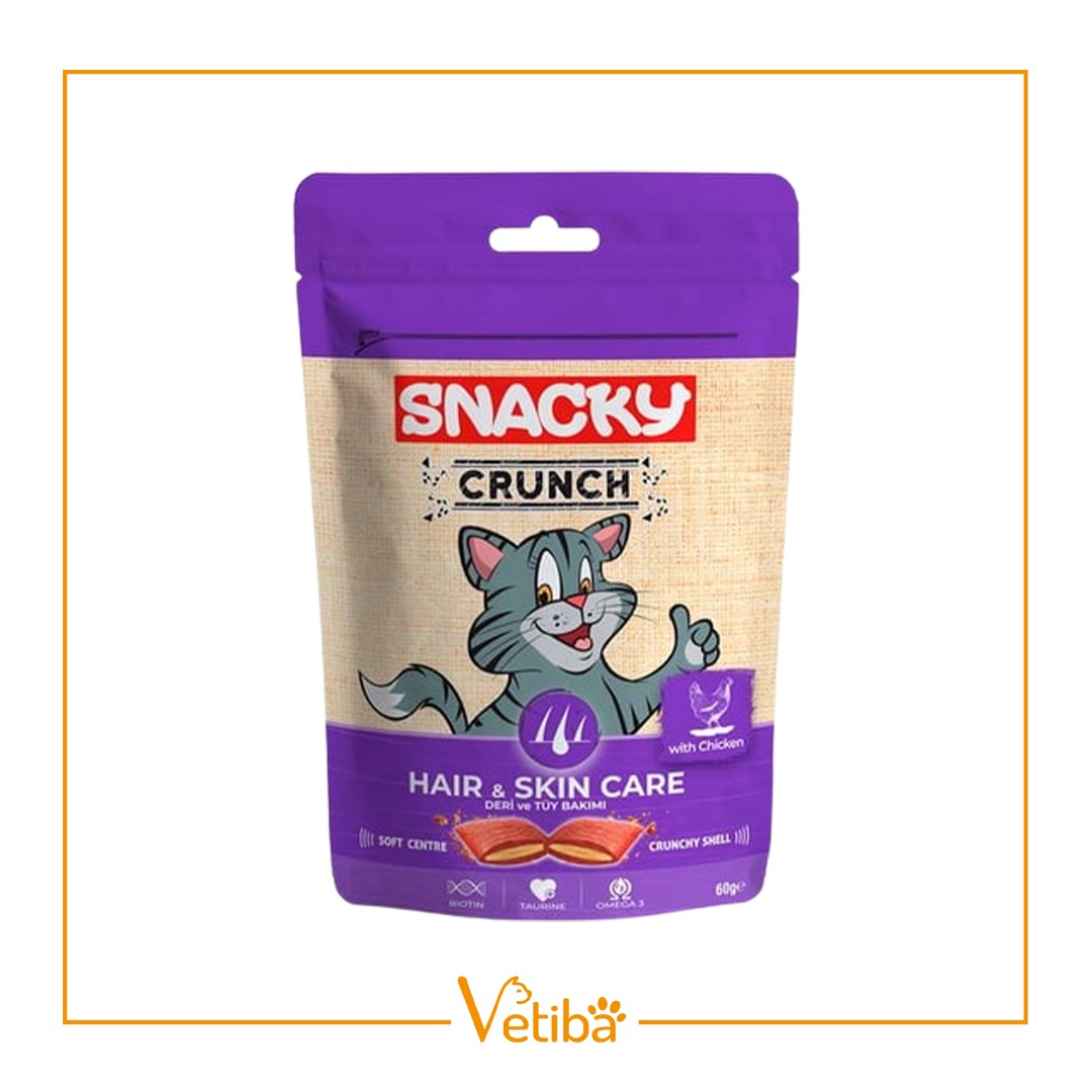 Snacky Crunch Deri ve Tüy Bakımı Tavuklu Kedi Ödülü 60 gr - STD