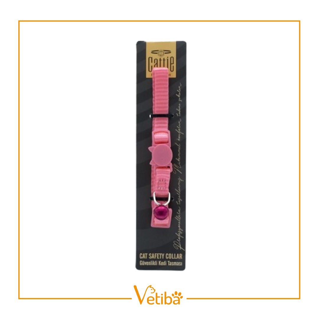 Cattie Güvenlik Tokalı Kedi Boyun Tasması Pembe 1X15-25Cm - STD