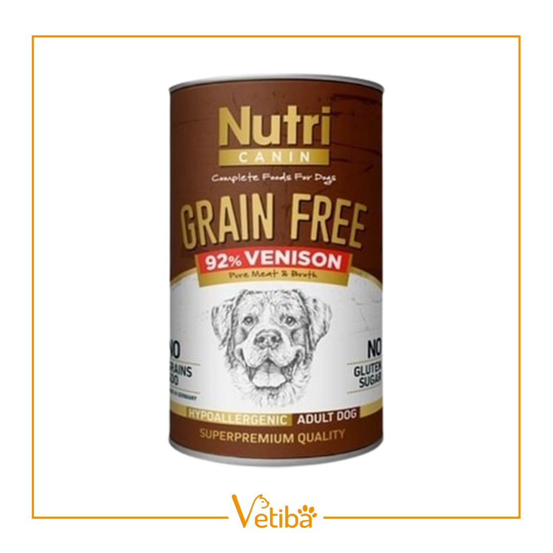 Nutri Canin Tahılsız %92 Geyik Etli Yetişkin Köpek Yaş Maması 400 gr - STD