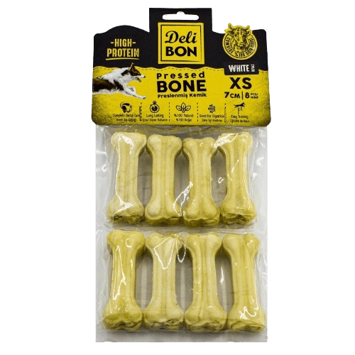 Delibon Deri Pres Kemik 7Cm Xs Boy 8Li Paket Beyaz 7Cmx8Ad. - STD