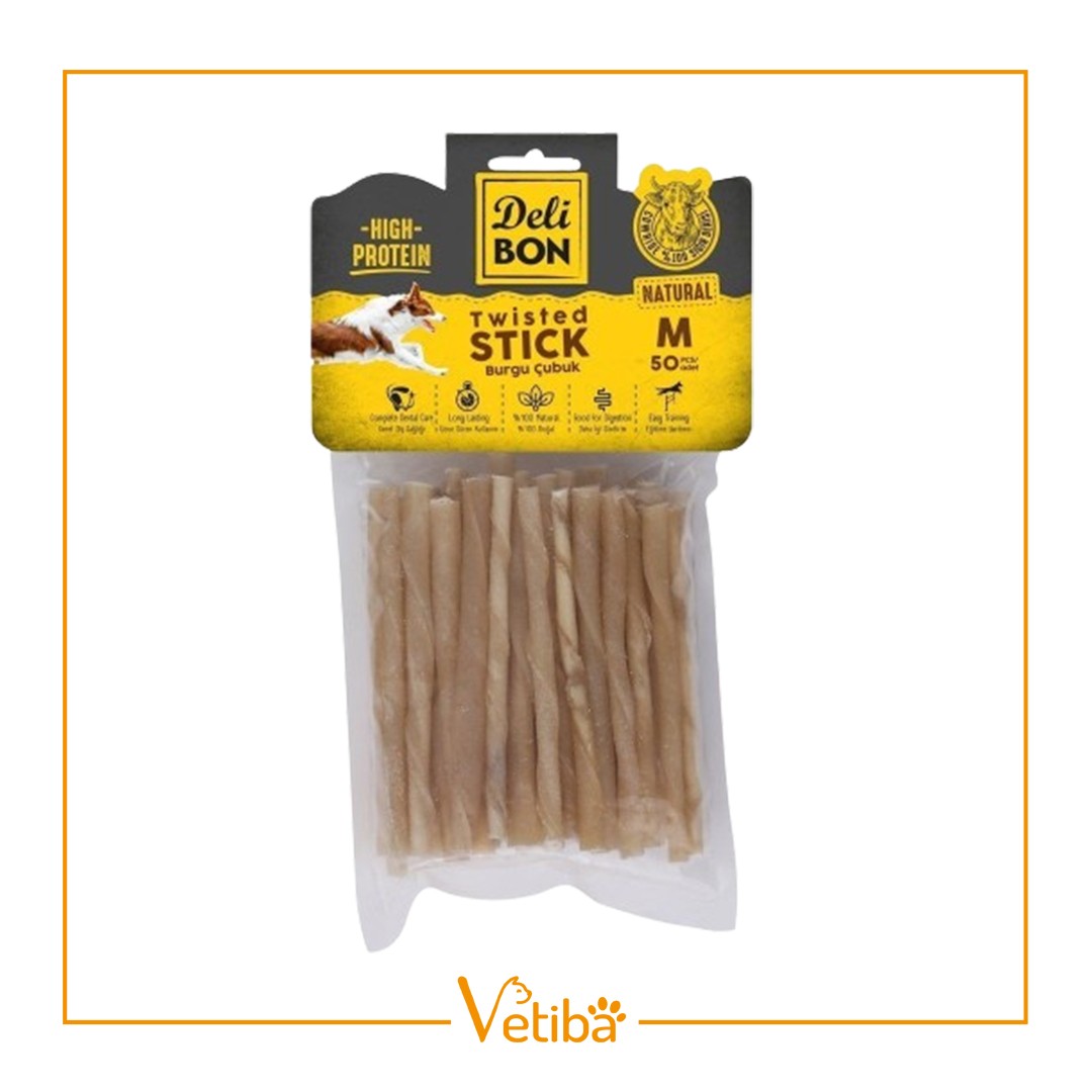 Delibon Deri Burgu Çubuk Orta Boy 50Li Paket Naturel Kalınx50Ad. - STD