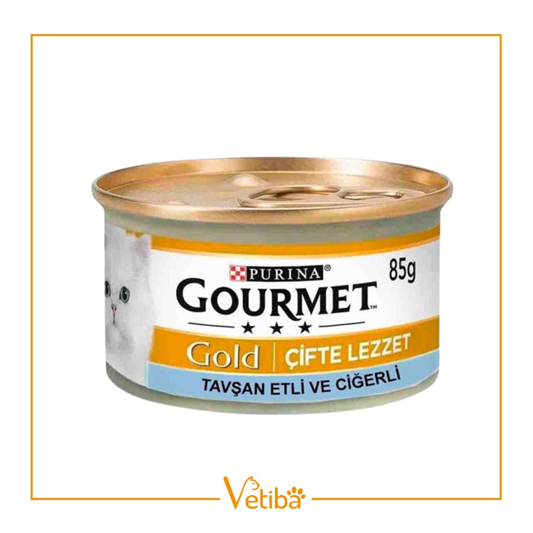 Purina Gourmet Gold Çifte Lezzet Ciğerli Tavşanlı Kedi Konservesi 85 gr - STD