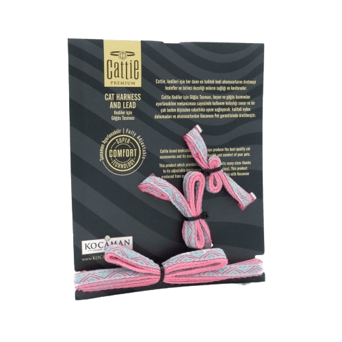 Cattie Desenli Kedi Göğüs & Gezdirme Takımı Pembe 1X25-40Cm