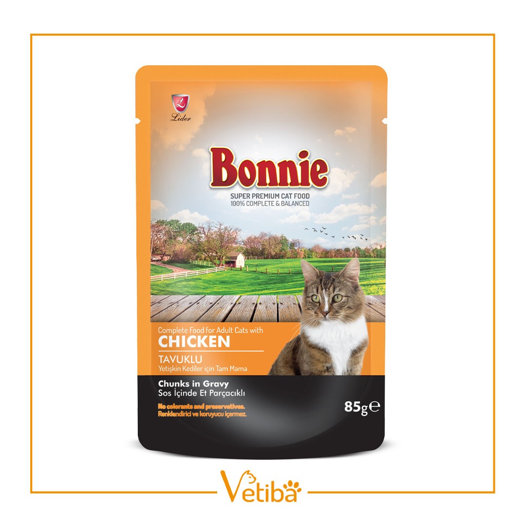 Bonnie Tavuklu Yetişkin Kedi Yaş Maması 85 gr - STD