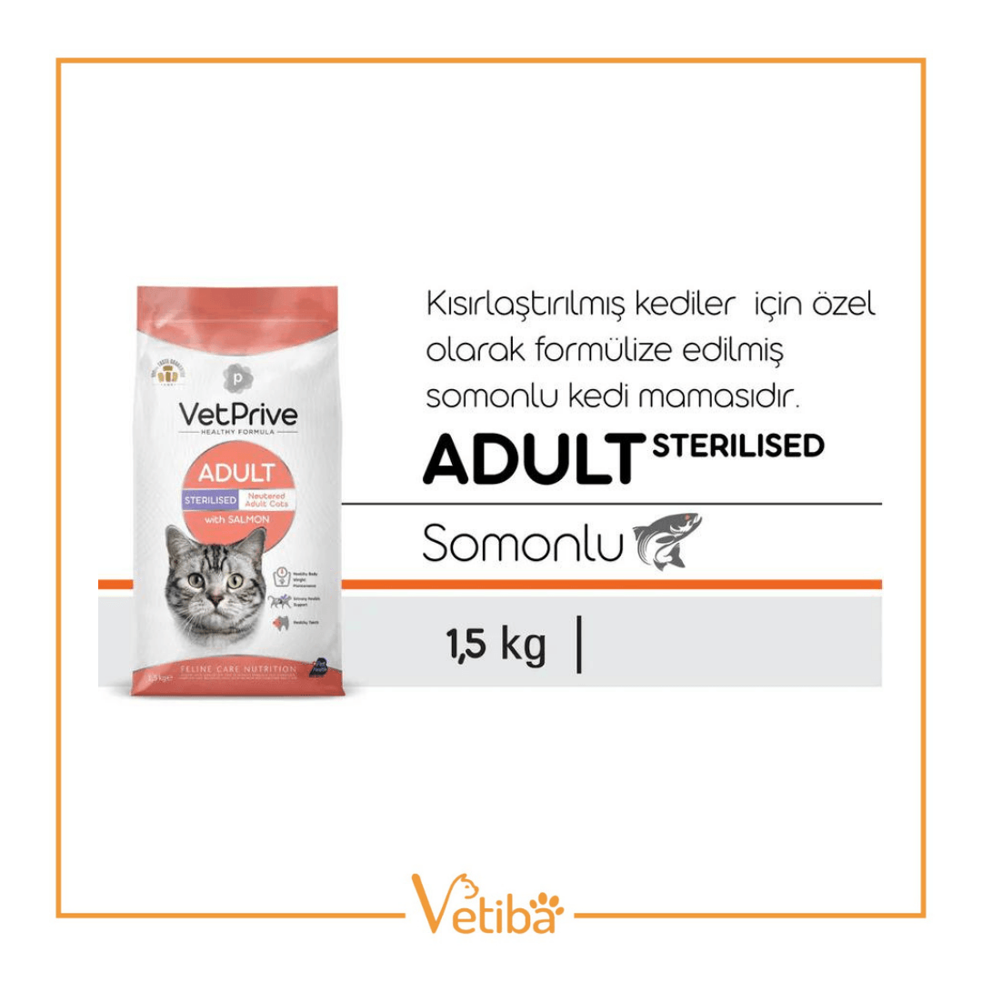 VetPrive Somonlu Kısır Kedi Maması 1.5 kg