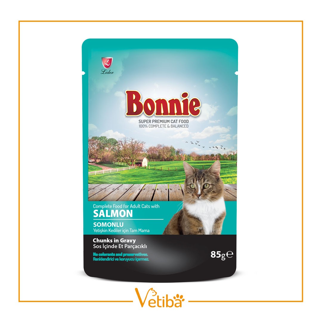 Bonnie Somonlu Yetişkin Kedi Yaş Maması 85 gr - STD