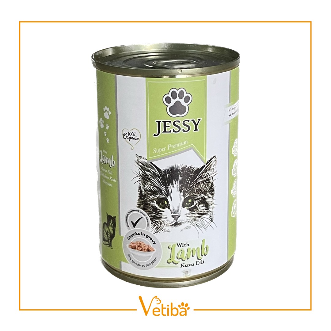 Jessy Kuzu Etli Yetişkin Kedi Yaş Maması 400 g - STD