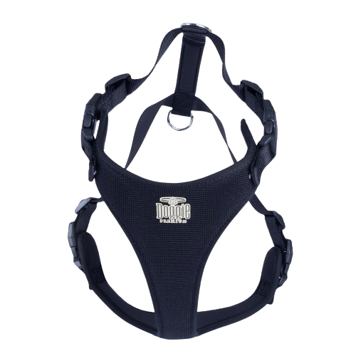 Doggie Havalı Dokuma Göğüs Tasması Siyah 2,5X70-80Cm