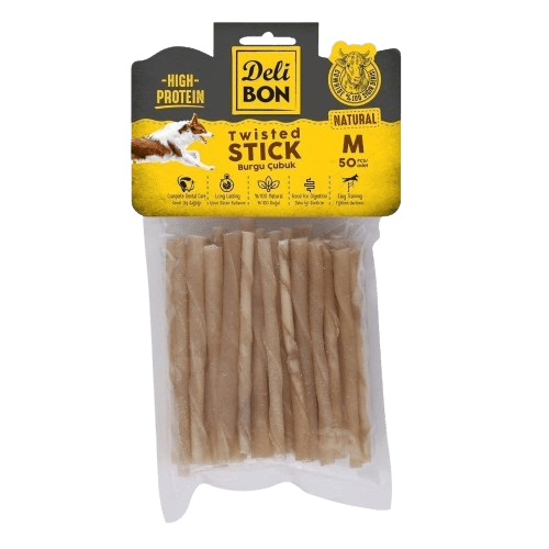 Delibon Deri Burgu Çubuk Orta Boy 50Li Paket Naturel Kalınx50Ad. - STD