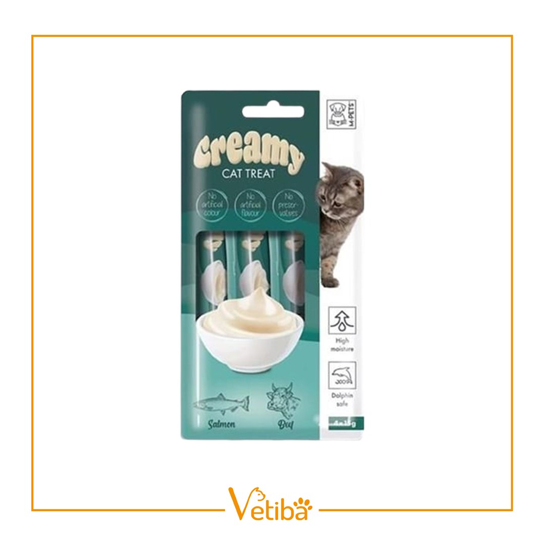 Creamy Salmon Beef Kedi Ödül Maması 4*15 g - STD