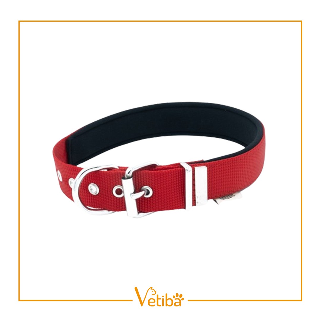 Doggie Konfor Dokuma Boyun Tasması Kırmızı 3X47-55Cm - STD