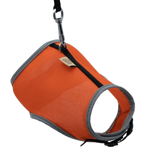 Cattie Havalı Dokuma Kedi Göğüs & Gezdirme Takımı Turuncu 1X25-35Cm - STD