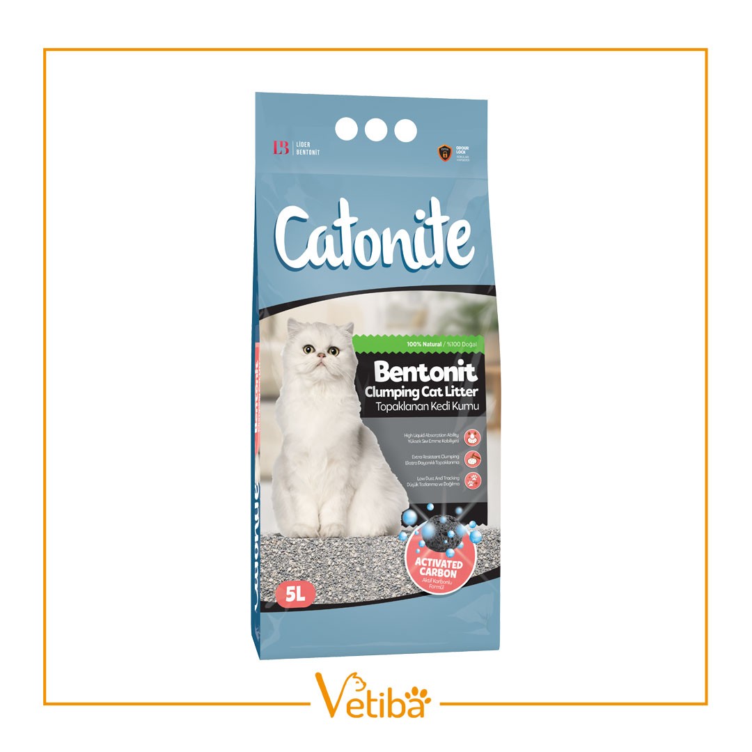 Catonite Bentonit Aktif Karbonlu Kedi Kumu 5 L - STD