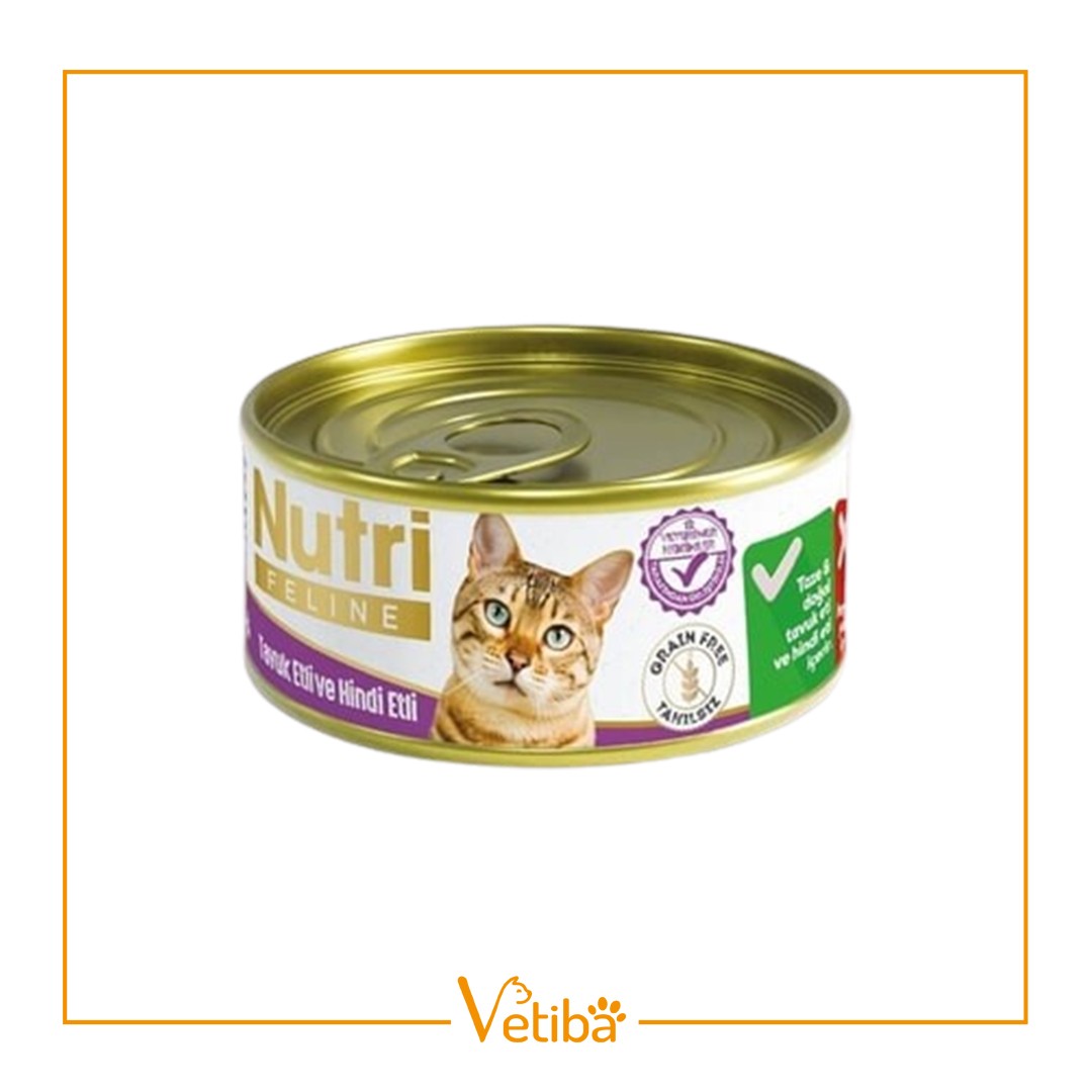 Nutri Feline Tahılsız Tavuk ve Hindi Etli Yetişkin Kedi Yaş Maması 85 gr - STD