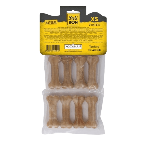 Delibon Deri Pres Kemik 7Cm Xs Boy 8Li Paket Naturel 7Cmx8Ad.