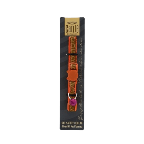 Cattie Desenli Kedi Boyun Tasması Turuncu 1X15-25Cm - STD