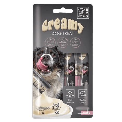 Creamy Morina Balıklı & Sığır Etli Köpek Sıvı Ödül Maması 4*15 g - STD
