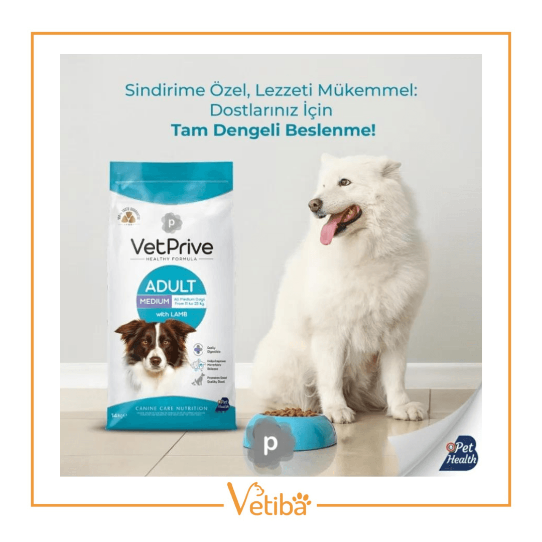 VetPrive Kuzu Etli Orta ve İri Irk Yetişkin Köpek Maması 14 kg