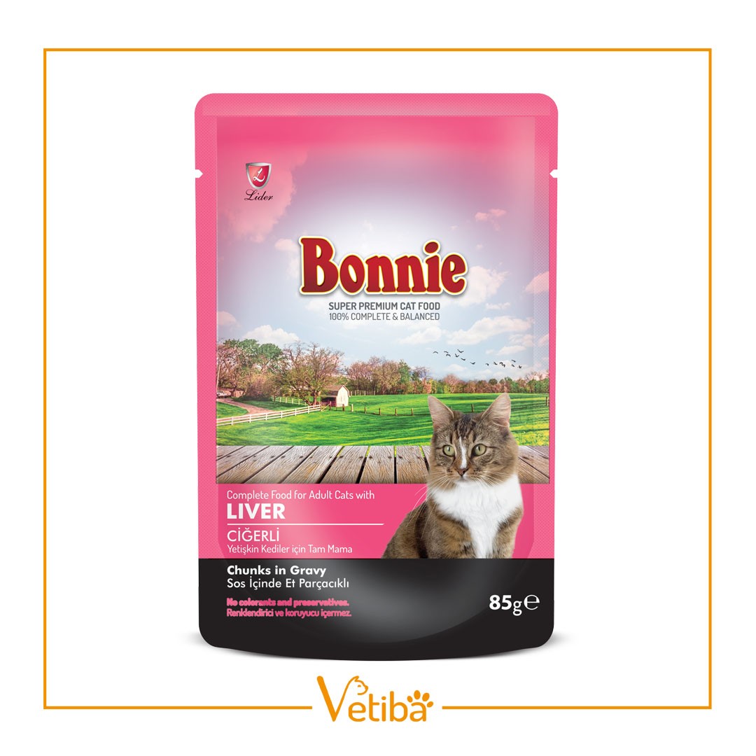 Bonnie Ciğerli Yetişkin Kedi Yaş Maması 85 gr - STD