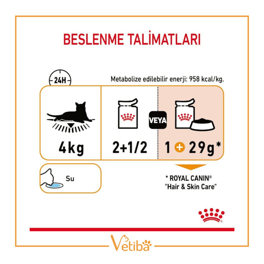 Royal Canin Hair Skin Jelly Yetişkin Kedi Yaş Maması 85 gr