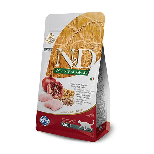 ND Ancestral Grain Tavuk ve Narlı Yetişkin Kedi Maması 1.5 kg - STD