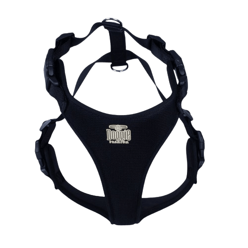Doggie Havalı Dokuma Göğüs Tasması Siyah 2X55-65Cm