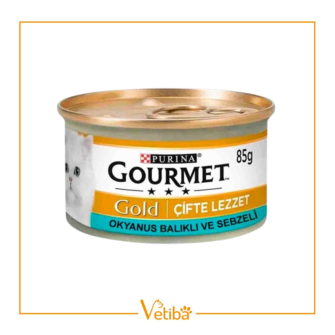 Purina Gourmet Gold Çifte Lezzet Sos Içinde Parça Etli Okyanus Balığı Ve Ispanaklı Kedi Konservesi 85 gr - STD
