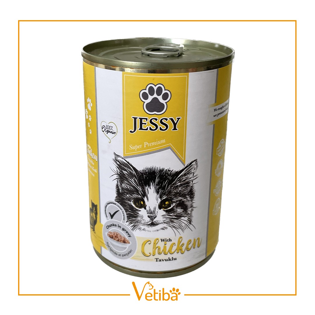 Jessy Tavuklu Yetişkin Kedi Yaş Maması 400 g - STD