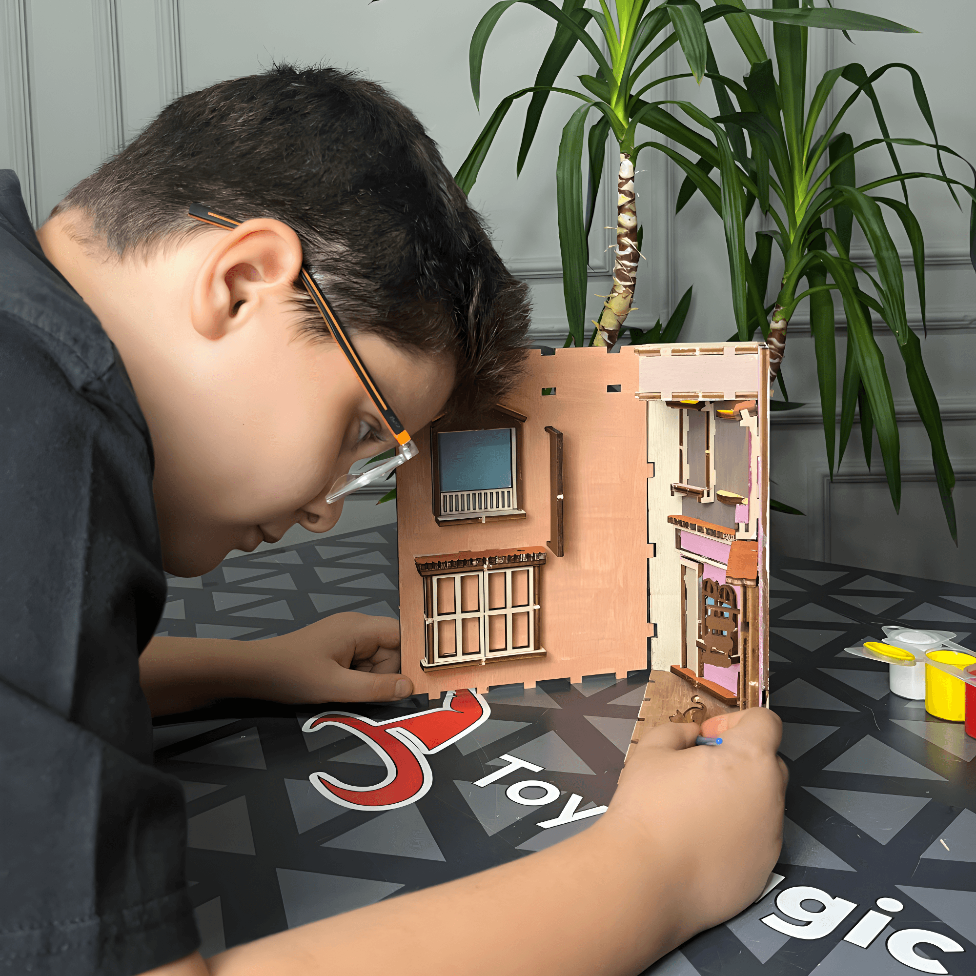 3D DIY Boyanabilir Ahşap Puzzle: Çocuklar İçin Boyanabilir LED Aydınlatmalı Puzzle