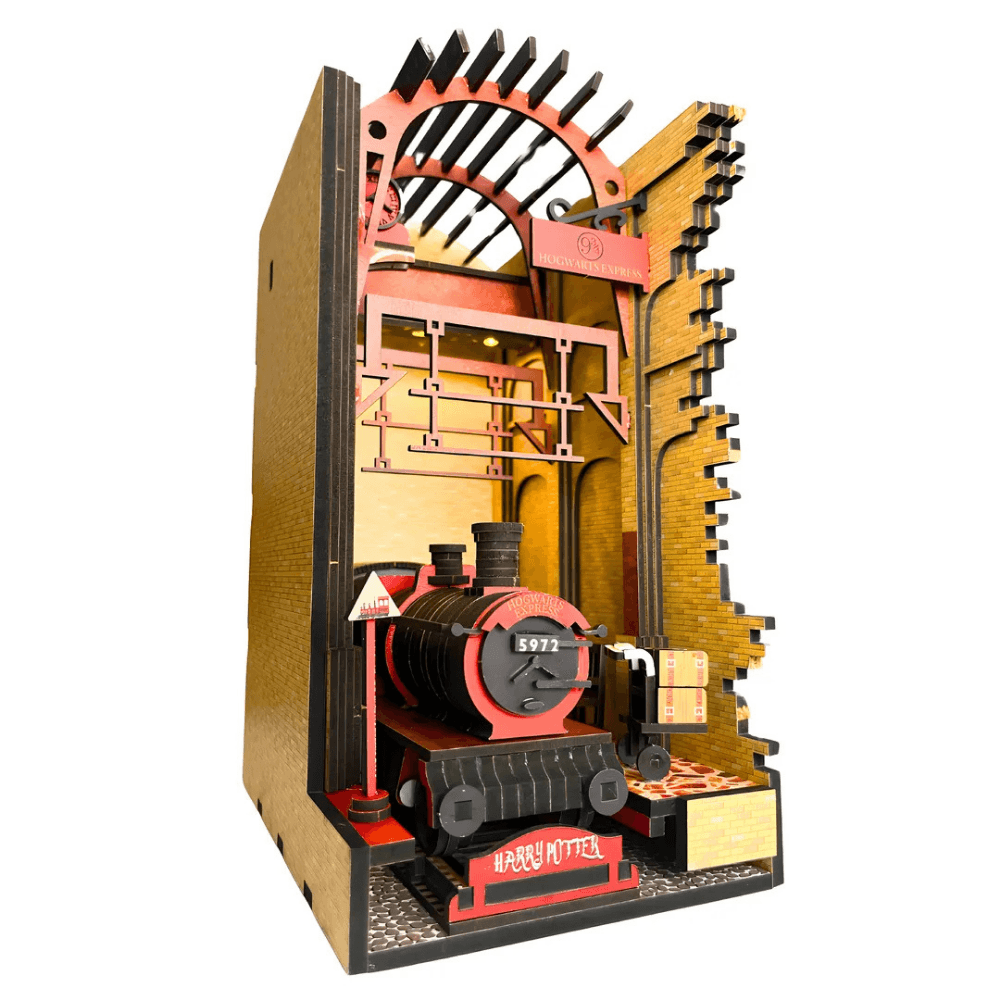 Modelo de rompecabezas en miniatura para hacer uno mismo en 3D del Expreso de Hogwarts de Harry Potter: rompecabezas en 3D de madera con luz LED