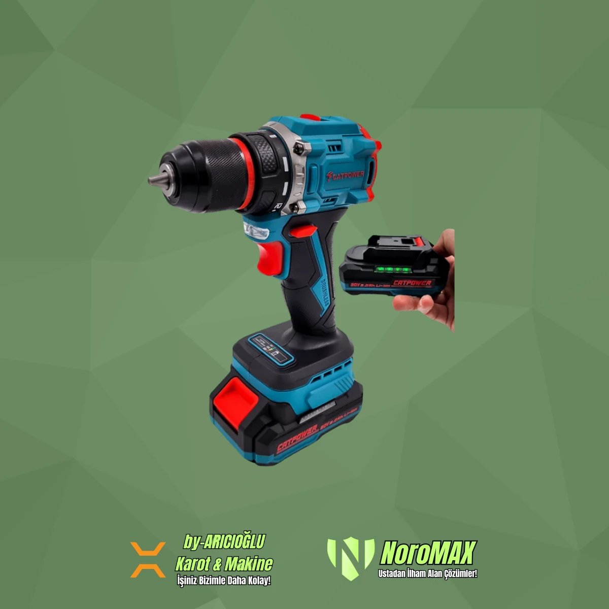 Catpower E1010 Kömürsüz Akülü Vidalama Li-ion (Set) 10mm 20V 2.0 Ah