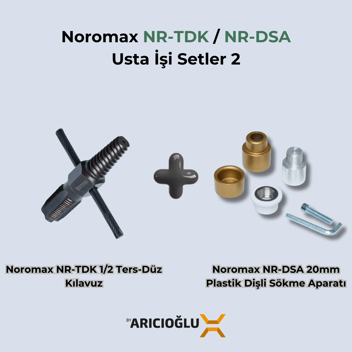 Noromax 1/2 Ters Düz Kılavuz ve Dişli Sökme Aparatı Seti