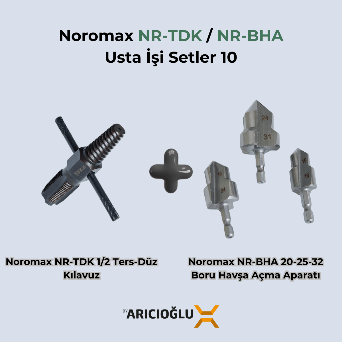 Noromax Boru Havşa Aparatı ve Ters/Düz Kılavuz Boru Tamir Seti