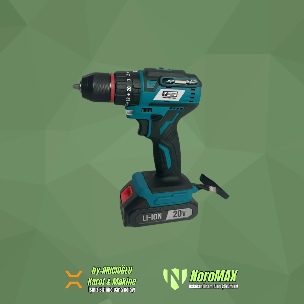 Catpower 1320 Kömürsüz Li-ion 20V 2A Akülü Darbeli Vidalama Matkap