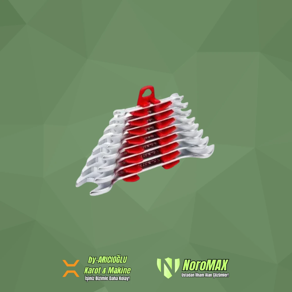 İzeltaş 12 Parça Kısa Boy İki Ağız Anahtar Takımı