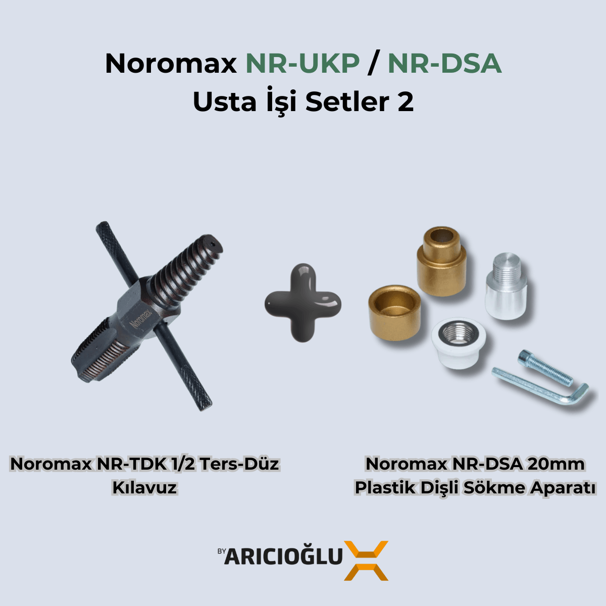Noromax 1/2 Ters Düz Kılavuz ve Dişli Sökme Aparatı Seti
