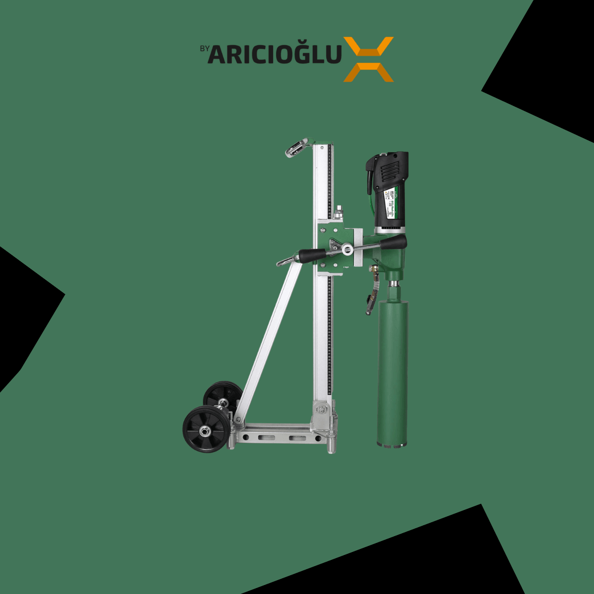 Bycon Kömürsüz 250mm Delme Kapasiteli Endüstriyel Tip Açılı Sehpalı Karot Makinesi