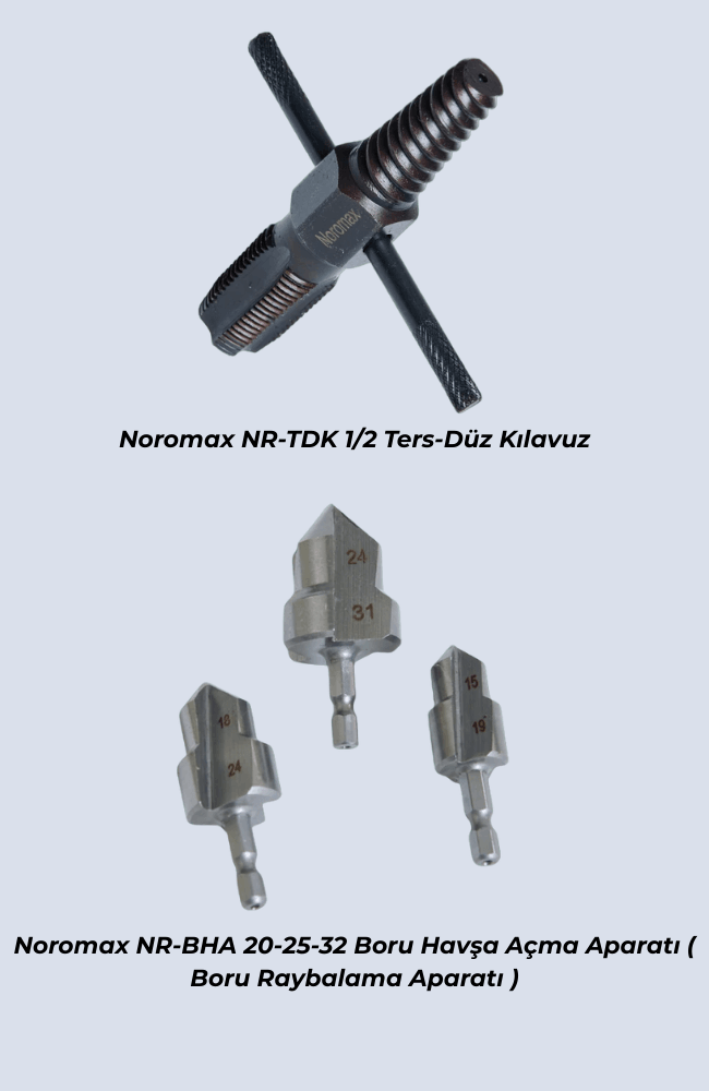 Noromax Boru Havşa Aparatı ve Ters/Düz Kılavuz Boru Tamir Seti