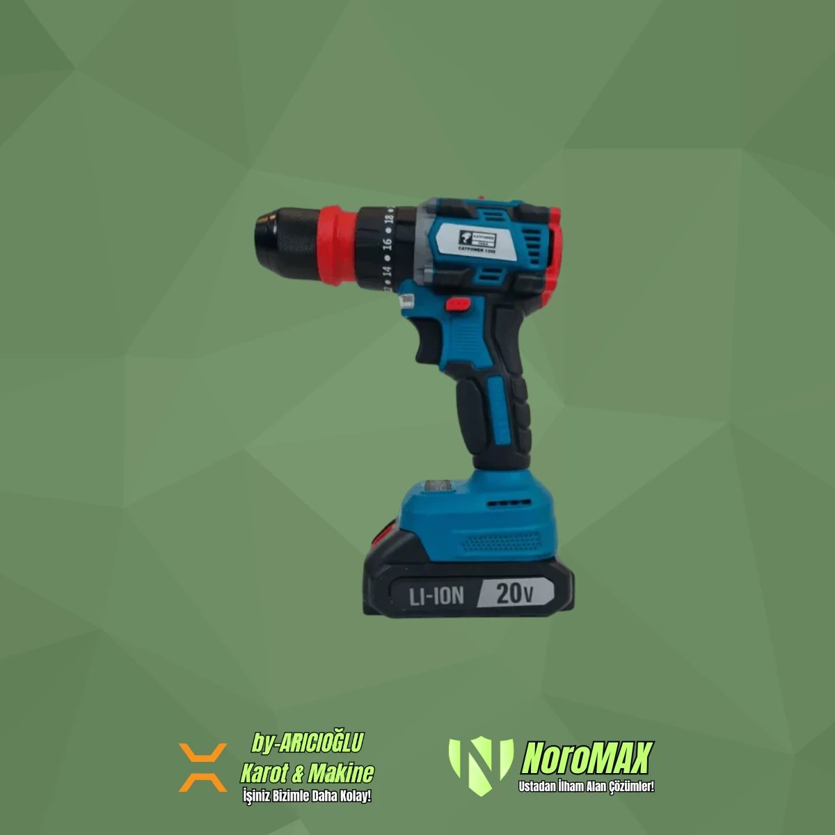 Catpower 1350 Akülü Darbeli Vidalama Çıkartılabilir Mandren 20V 2A Akü