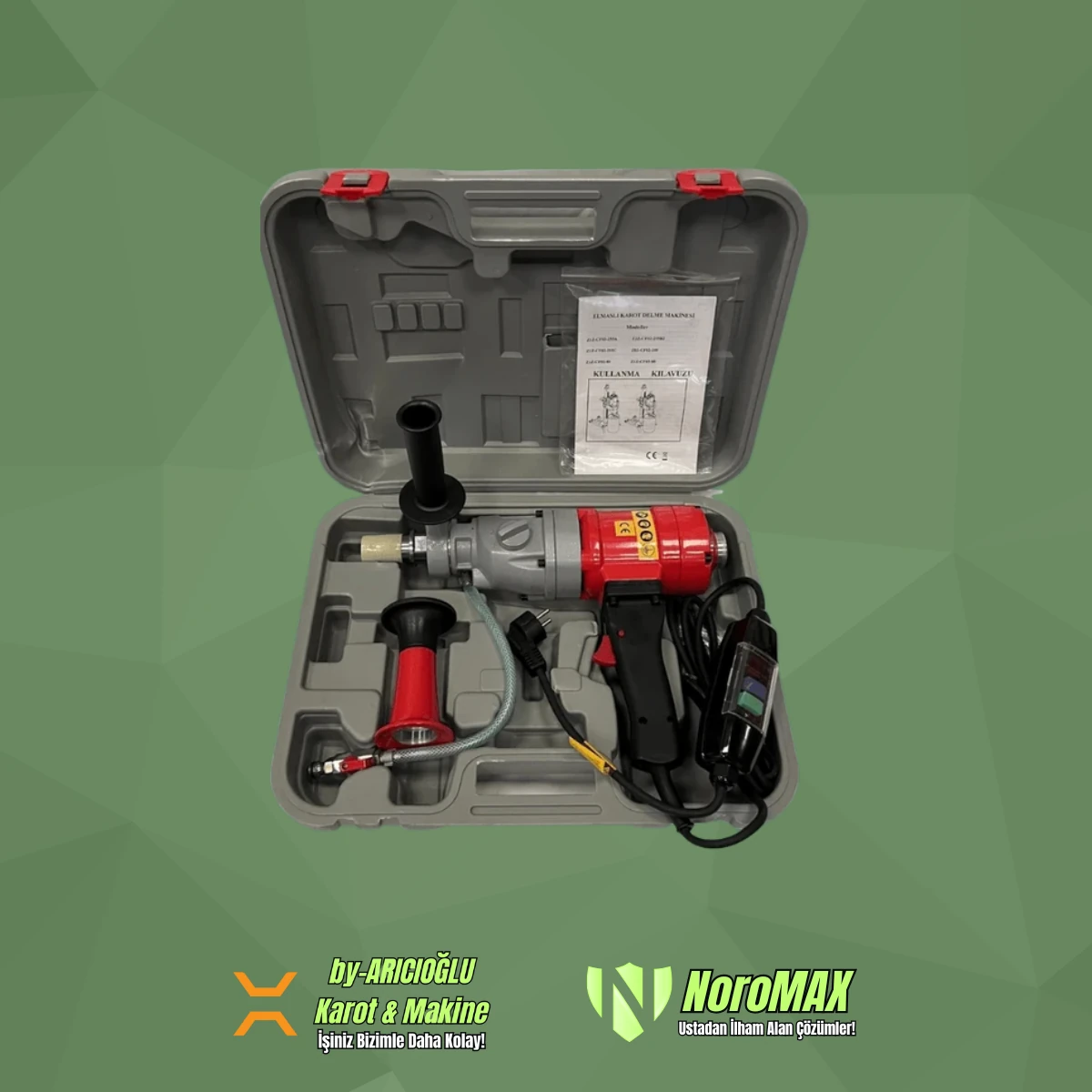 DKT 03-79 El Tipi Karot Makinası 1500 Watt 2 Vites