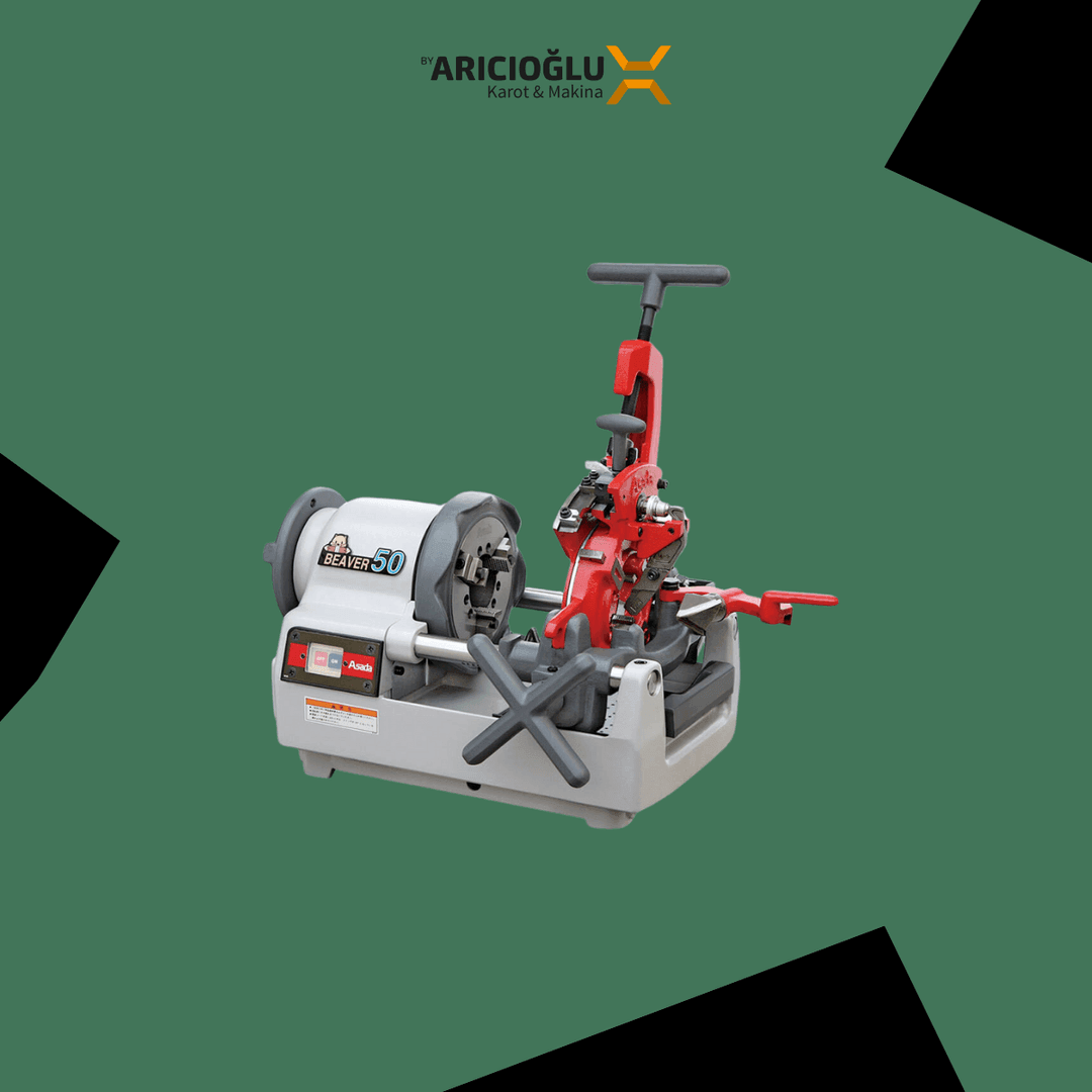 Asada Beaver 50 AT 1/2''-2'' Elektrikli Tezgah Tipi Pafta Makinası