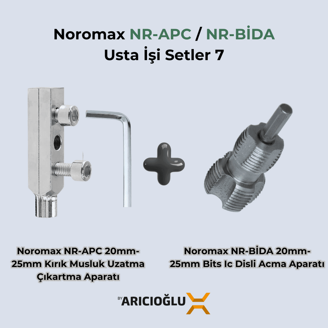 Noromax Kırık Musluk Çıkarma ve Plastik Boru İç Diş Açma Aparat Seti