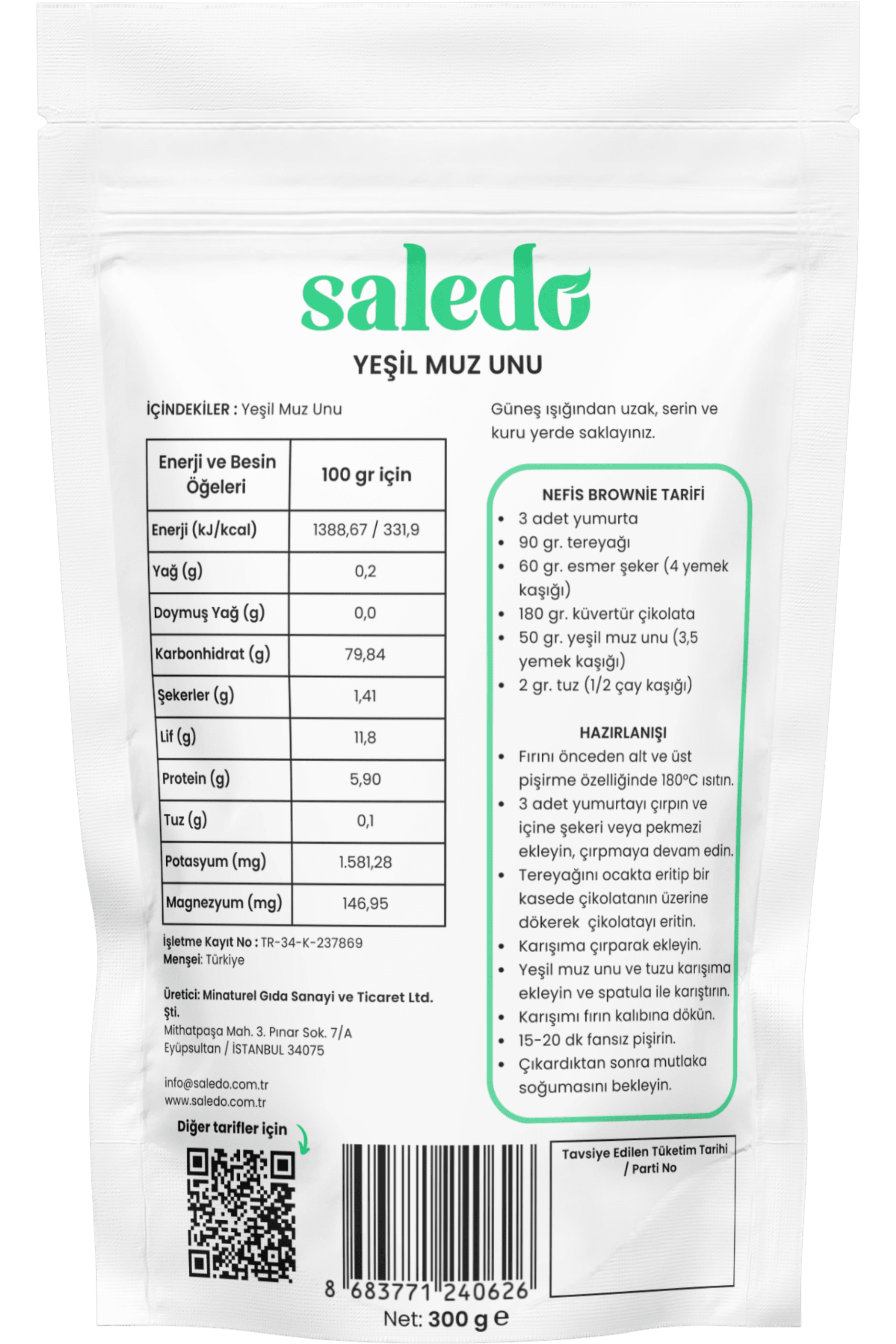 Green Banana Flour 300gr x 4