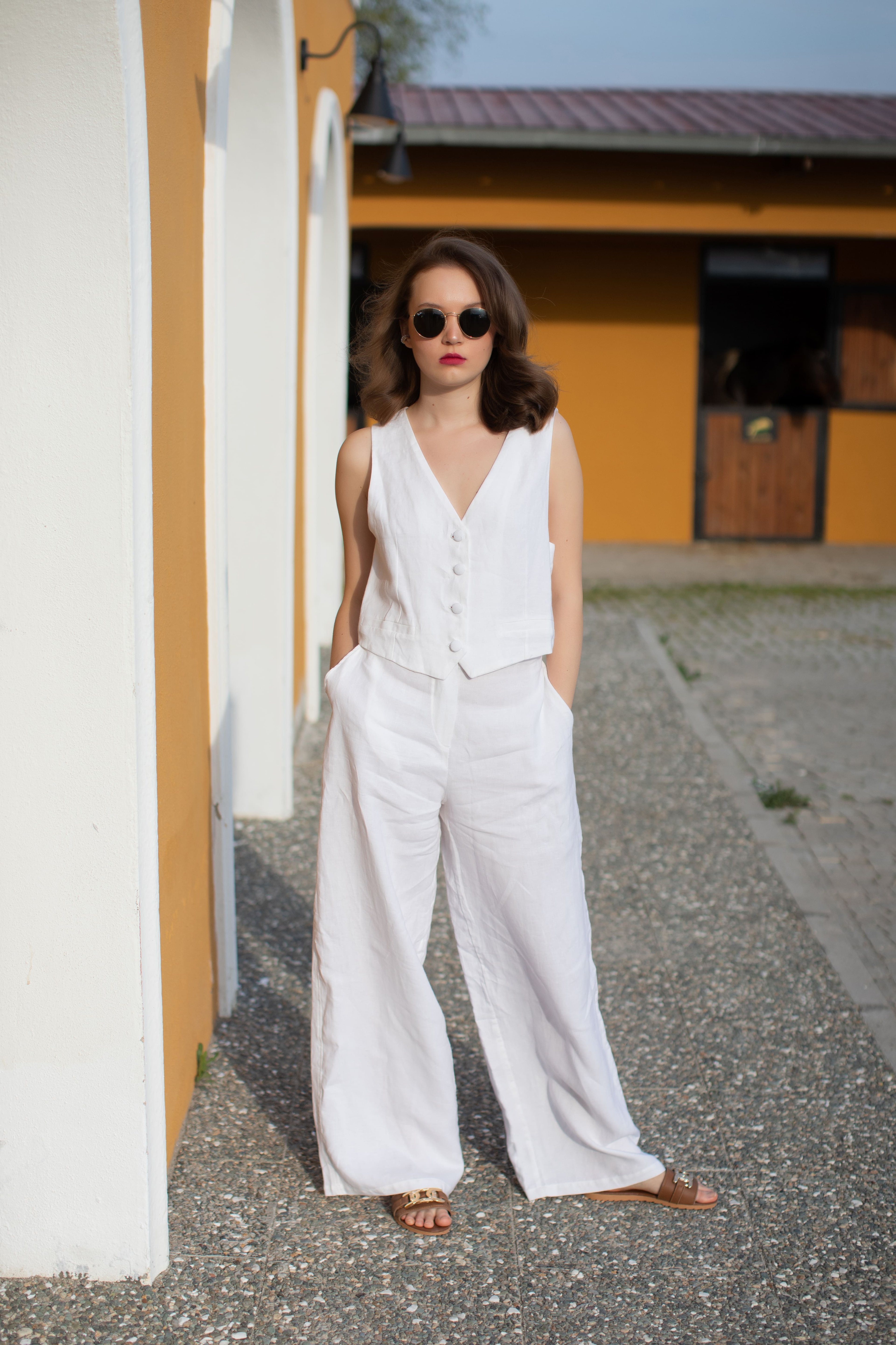 Matchy %100 Keten Pantolon